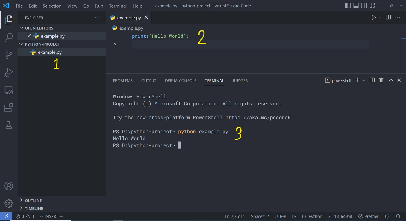 نحوه اجرای فایل پایتون در vscode