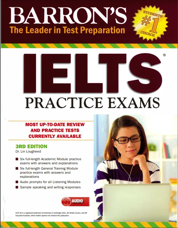 جلد کتاب Barron’s IELTS Practice Exams