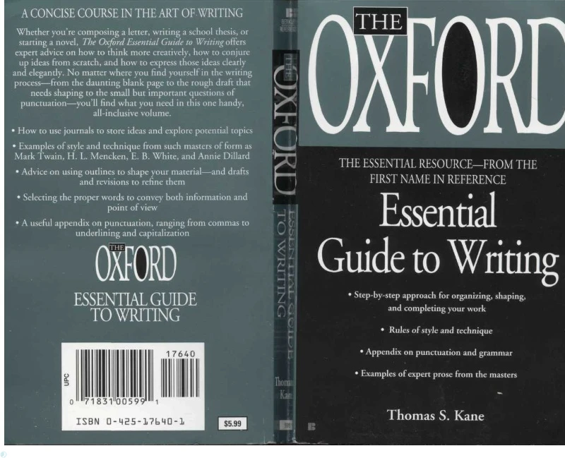 دانلود PDF کتاب The Oxford Essential Guide to Writing