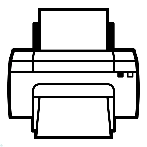 دانلود آیکون پرینتر (استایل خطی مشکی) با فرمت PNG