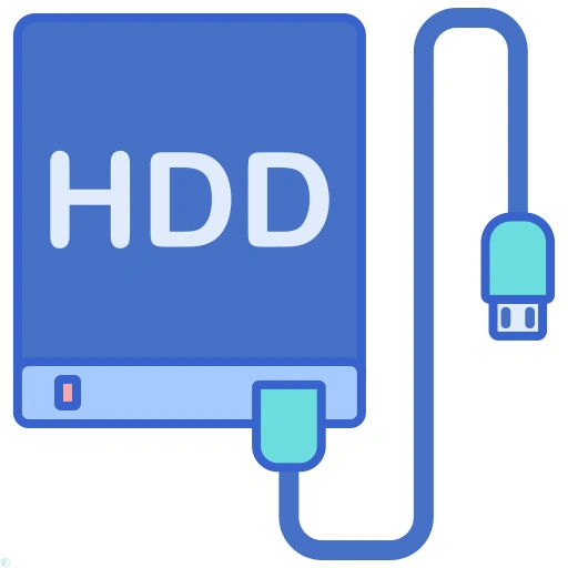 دانلود آیکون هارد درایو HDD (استایل مسطح) با فرمت PNG