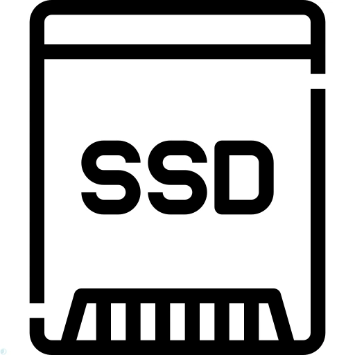 دانلود آیکون حافظه SSD (استایل خطی مشکی) با فرمت PNG