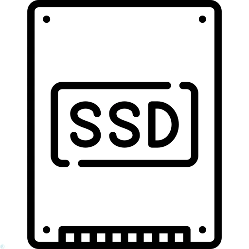 دانلود آیکون حافظه SSD (استایل خطی مشکی) با فرمت PNG