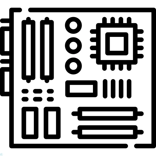 آیکون مادربرد (خطی مشکی)