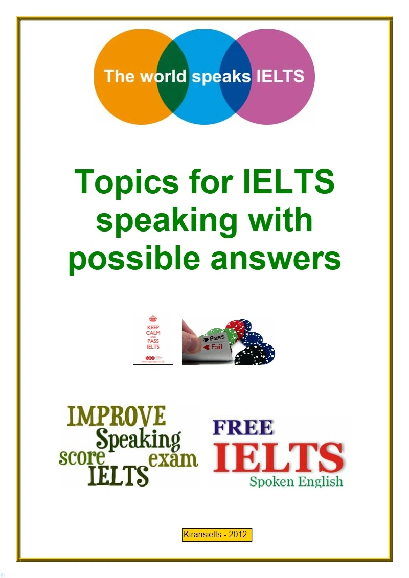 کتاب Topics for ielts speaking with possible answers