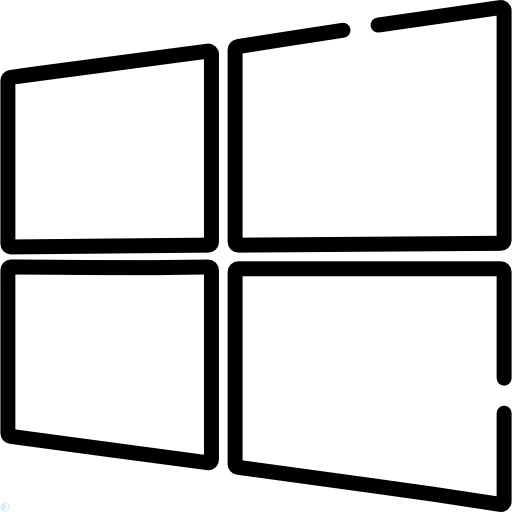 دانلود آیکون ویندوز (استایل خطی مشکی) با فرمت PNG