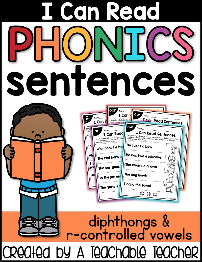 دانلود PDF کتاب Phonics Sentences Diphthongs and R-Controlled Vowels