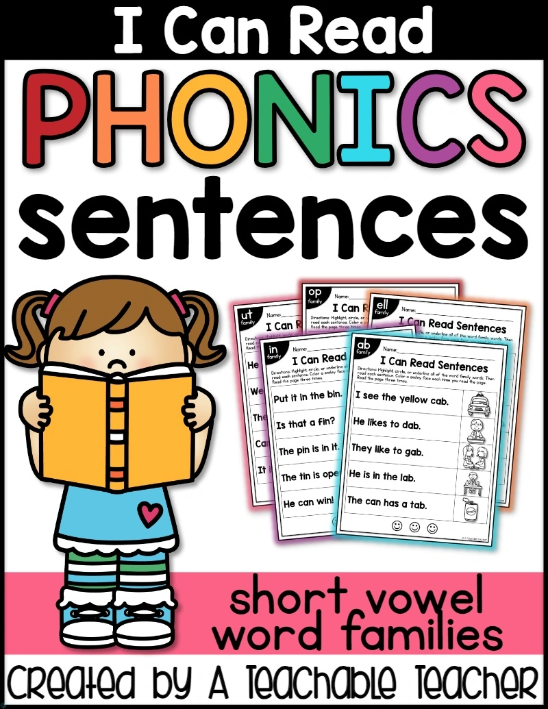 دانلود PDF کتاب Phonics Sentences Short Vowel Word Families