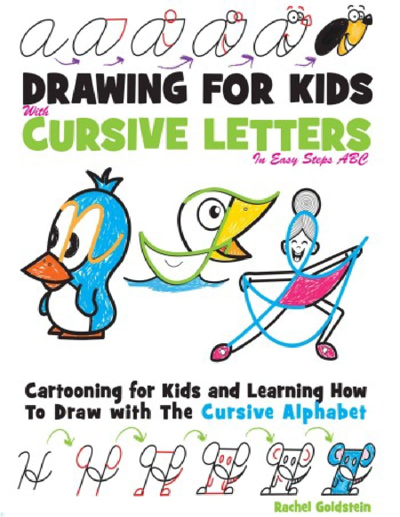 کتاب Drawing for Kids with Cursive Letters in Easy Steps ABC