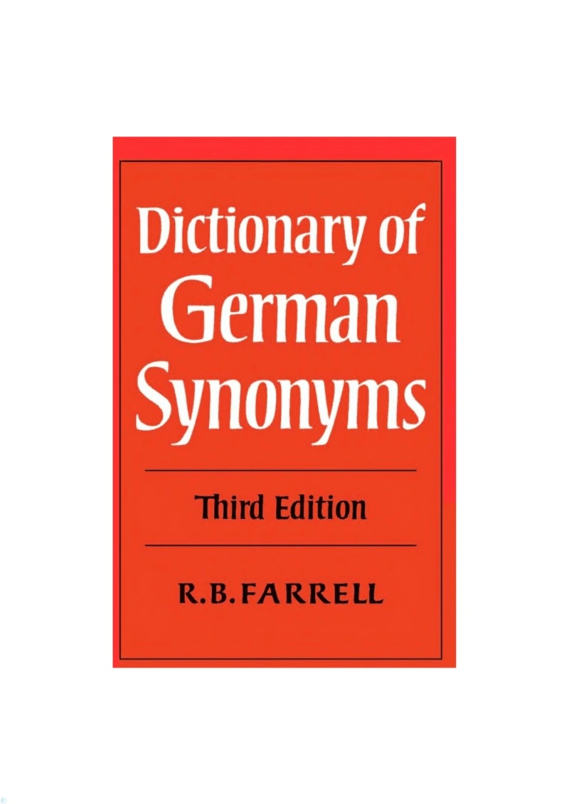 کتاب Dictionary of German Synonyms