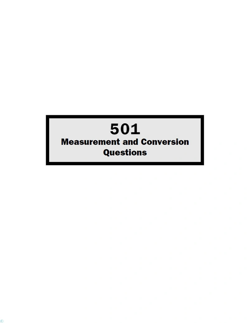 دانلود کتاب 501 Measurement and Conversion Questions (نسخه PDF)