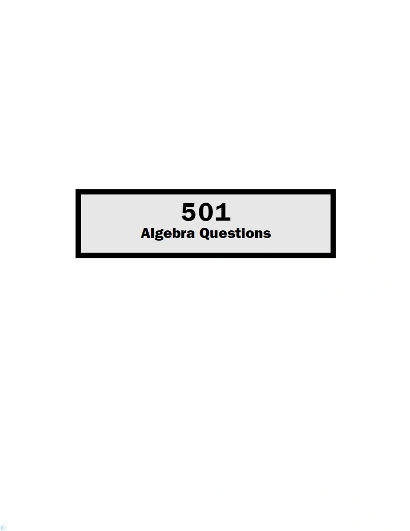 دانلود کتاب 501 Algebra Questions (نسخه PDF)