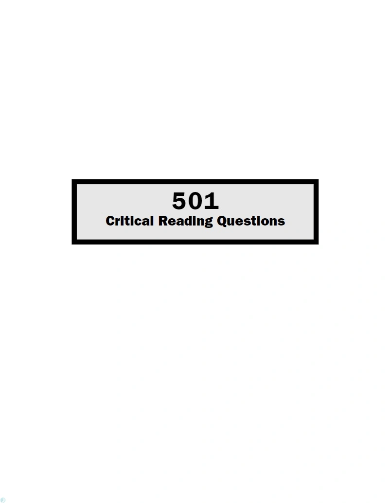 دانلود کتاب 501 Critical Reading Questions (نسخه PDF)