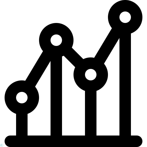 دانلود آیکون نمودار خطی (استایل خطی مشکی) با فرمت PNG