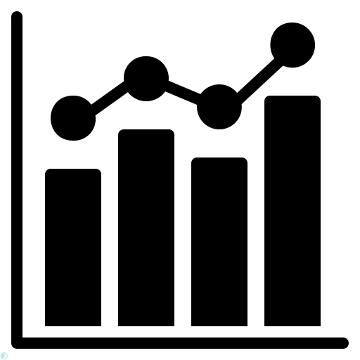 دانلود آیکون نمودار خطی (استایل توپر مشکی) با فرمت PNG