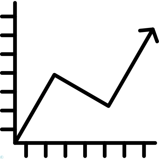 دانلود آیکون نمودار خطی (استایل خطی مشکی) با فرمت PNG