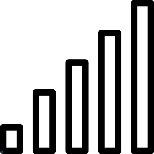 دانلود آیکون نمودار میله ای (استایل خطی مشکی) با فرمت PNG