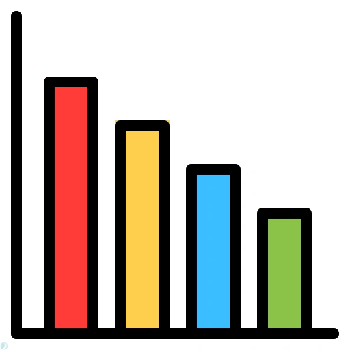 دانلود آیکون نمودار میله ای (استایل خطی رنگی) با فرمت PNG