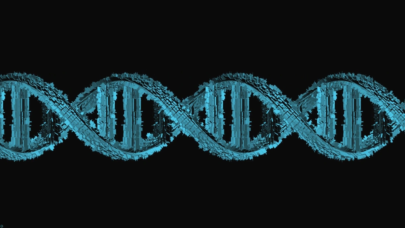 دانلود فوتیج ویدیویی حلقه متحرک DNA مارپیچ (موشن گرافیک)