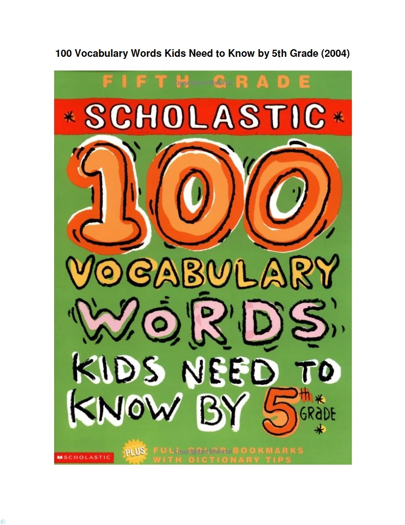 دانلود کتاب 100 Vocabulary Words Kids Need to Know by 5th Grade (نسخه PDF)