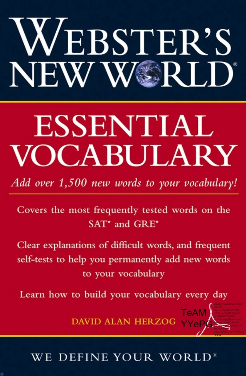 دانلود کتاب Webster's New World Essential Vocabulary for SAT and GRE (نسخه PDF)