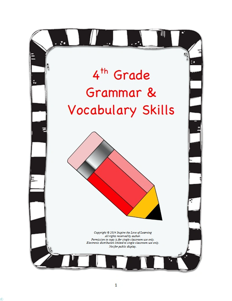 دانلود کتاب 4th Grade Grammar & Vocabulary Skills (نسخه PDF)