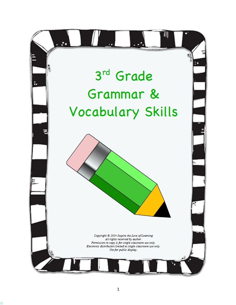 دانلود کتاب 3rd Grade Grammar & Vocabulary Skills (نسخه PDF)