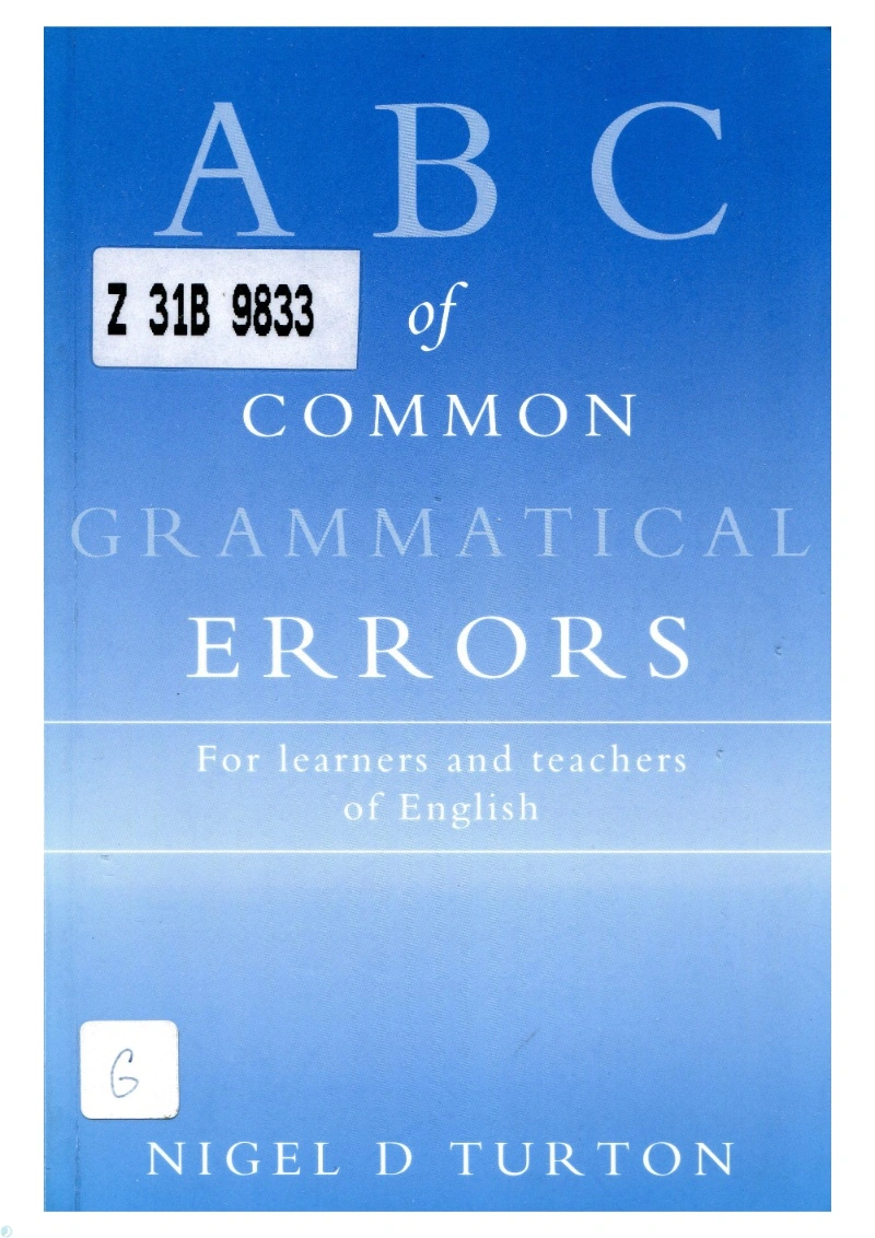 دانلود کتاب ABC of Common Grammatical Errors (نسخه PDF)