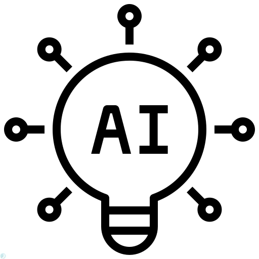 دانلود آیکون هوش مصنوعی (استایل خطی مشکی) با فرمت PNG
