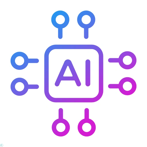 دانلود آیکون هوش مصنوعی (استایل گرادیان خطی) با فرمت PNG