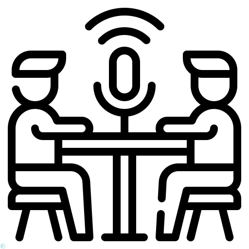 دانلود آیکون پادکست (استایل خطی مشکی) با فرمت PNG