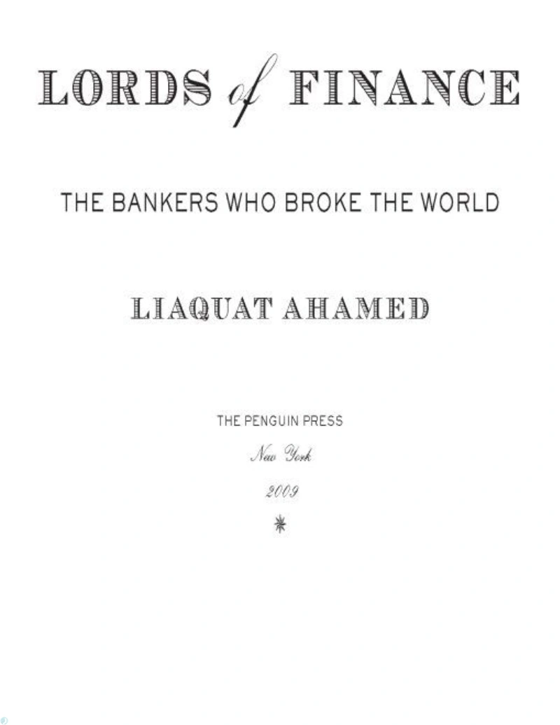 کتاب اربابان سرمایه (PDF + خلاصه صوتی) Lords of Finance