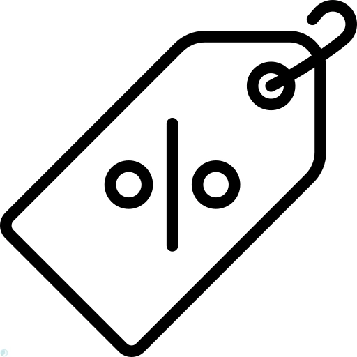 دانلود آیکون تخفیف (استایل خطی مشکی) با فرمت PNG