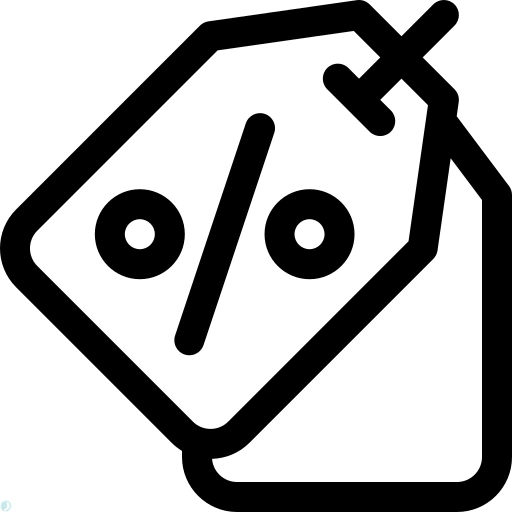 دانلود آیکون تخفیف (استایل خطی مشکی) با فرمت PNG