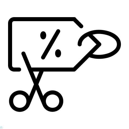 دانلود آیکون تخفیف (استایل خطی مشکی) با فرمت PNG