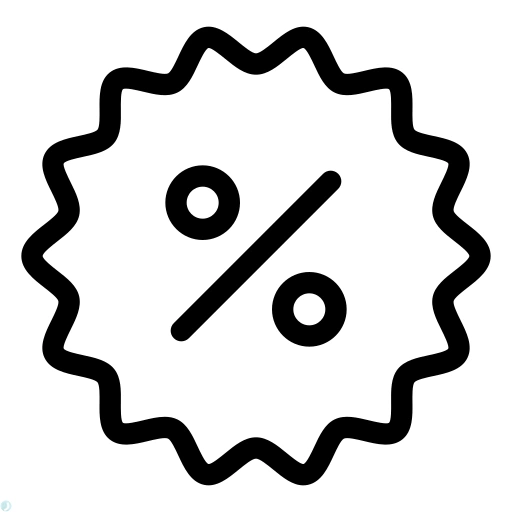 دانلود آیکون تخفیف (استایل خطی مشکی) با فرمت PNG