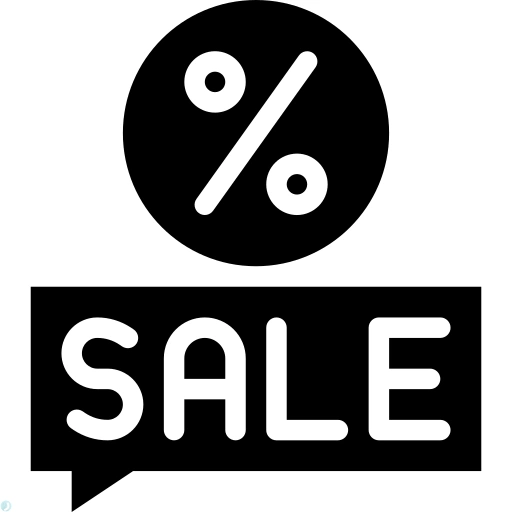 دانلود آیکون تخفیف (استایل توپر مشکی) با فرمت PNG