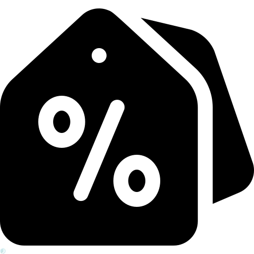 دانلود آیکون تخفیف (استایل توپر مشکی) با فرمت PNG