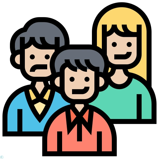 دانلود آیکون مشتری (استایل خطی رنگی) با فرمت PNG