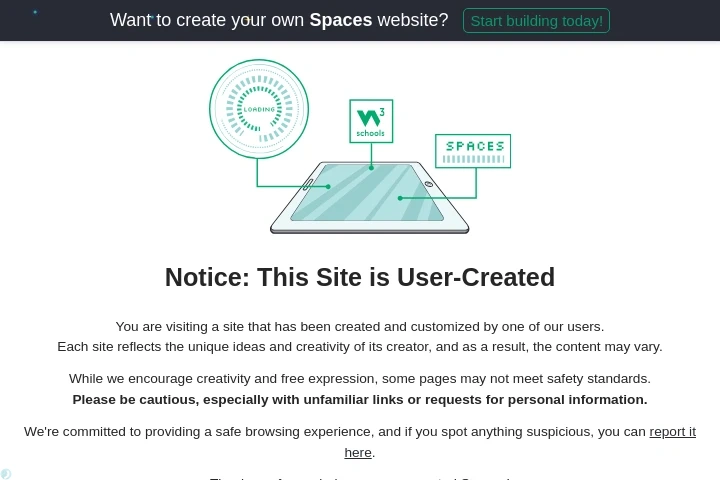 Create your own website | W3 Spaces