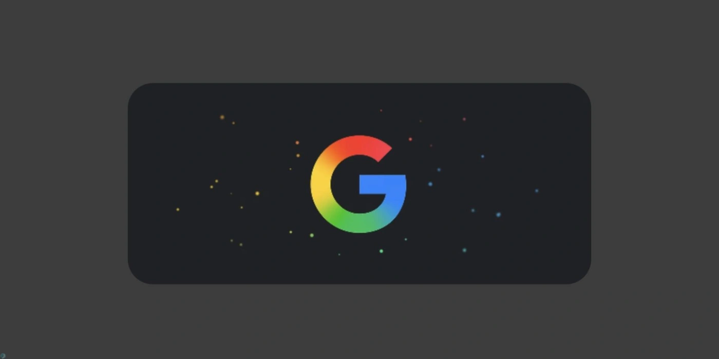 لوگو G گوگل در پس‌زمینه‌ی مشکی