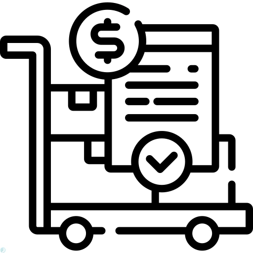 دانلود آیکون ثبت سفارش (استایل خطی مشکی) با فرمت PNG