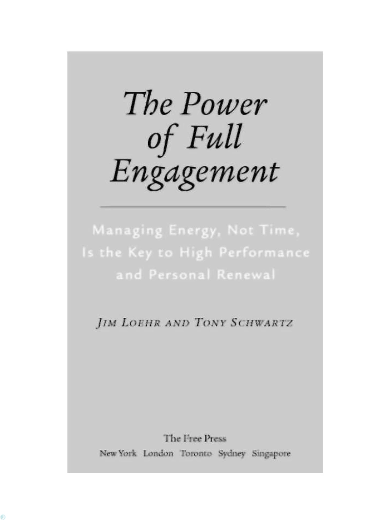 کتاب قدرت بهره‌گیری کامل از توانایی‌ها (PDF + خلاصه صوتی) The power of full engagement