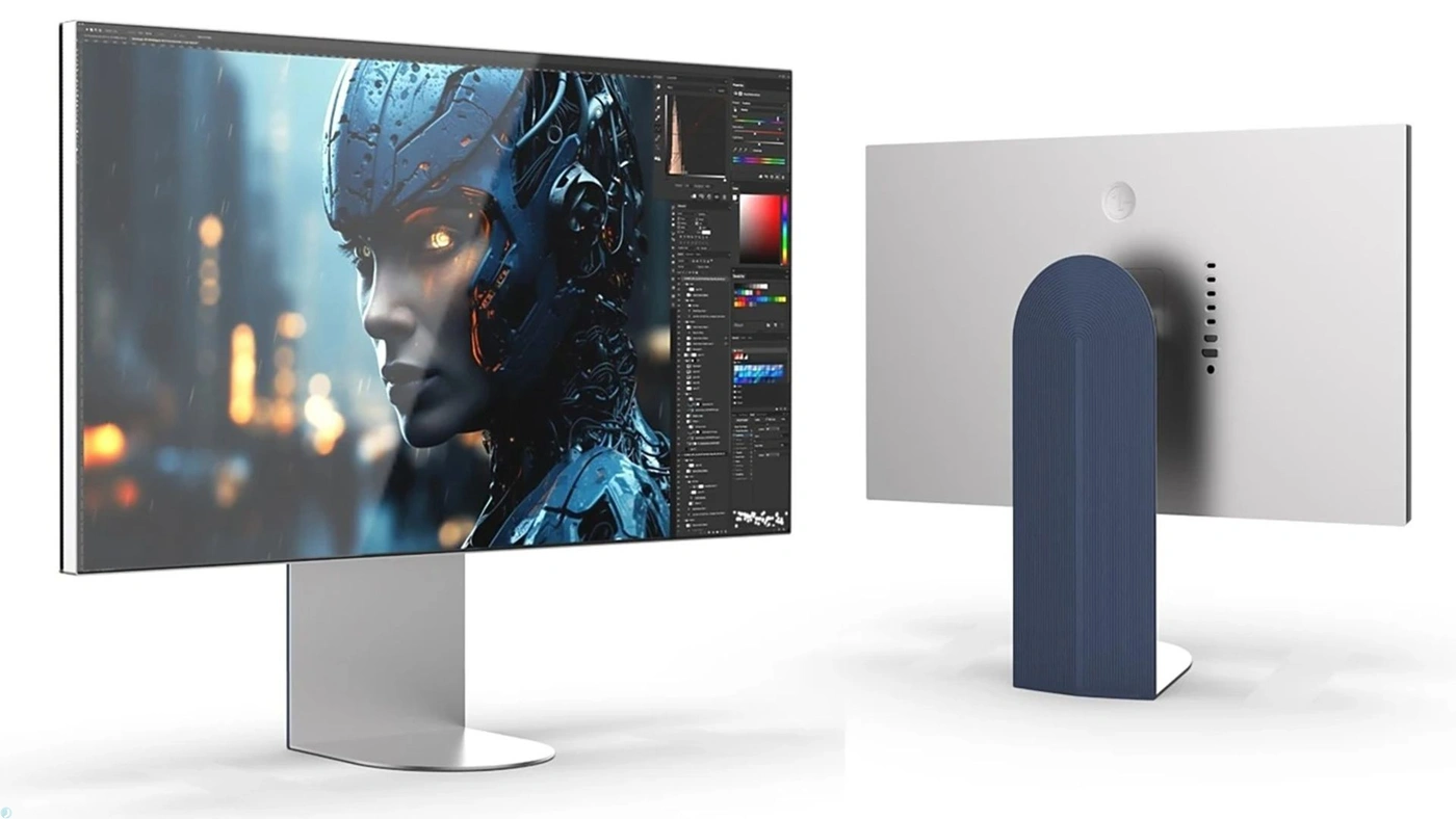 نمای پشت و جلو مانیتور LG 6K