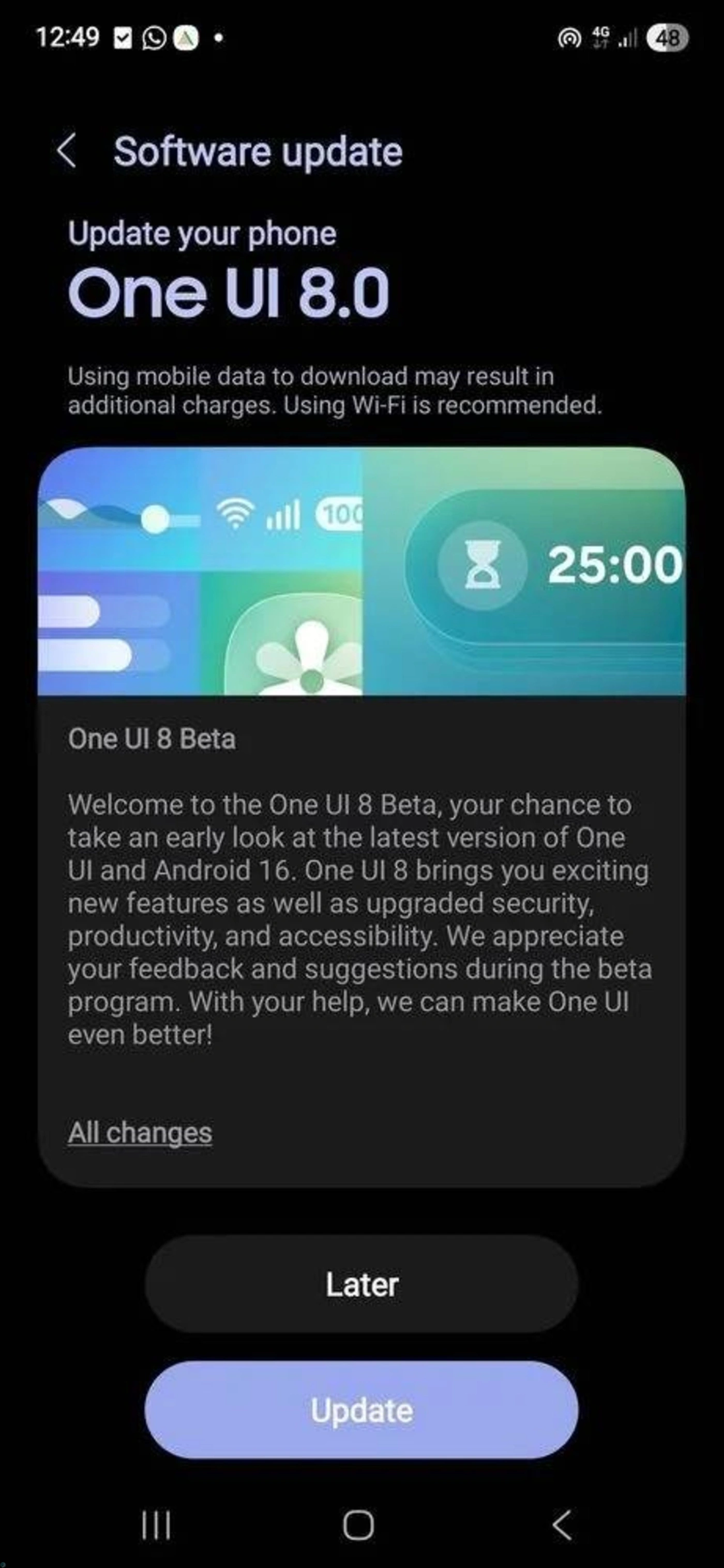 اطلاعات آپدیت آزمایشی One UI 8 سامسونگ