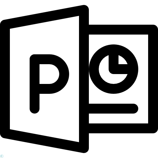 دانلود آیکون پاورپوینت (استایل خطی مشکی) با فرمت PNG