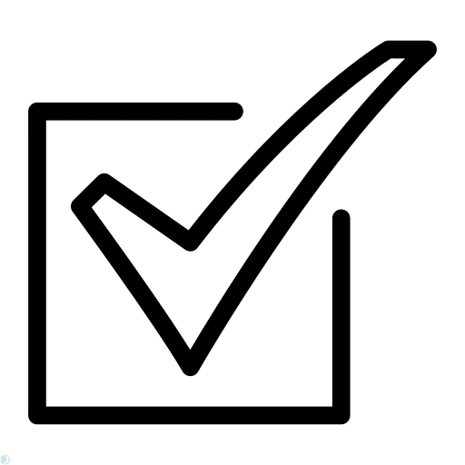 دانلود آیکون تیک (استایل خطی مشکی) با فرمت PNG