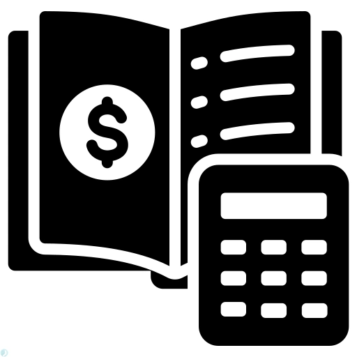 دانلود آیکون حسابداری (استایل توپر مشکی) با فرمت PNG