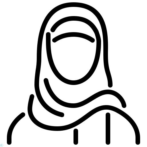 دانلود آیکون حجاب (استایل خطی مشکی) با فرمت PNG