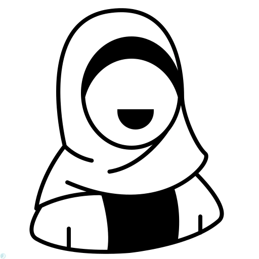 دانلود آیکون حجاب (استایل خطی مشکی) با فرمت PNG